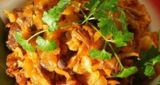 Delicious stewed cabbage with meat