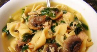 Chicken soup with mushrooms - a flavorful first course
